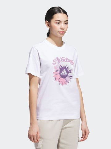 ADIDAS SPORTSWEAR - Camiseta funcional 'FLORAL' en blanco: frente