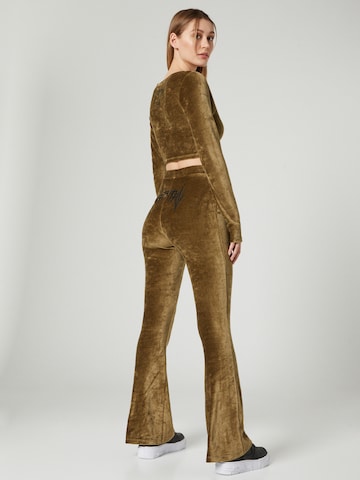 VIERVIER Flared Pants 'Luna' in Brown