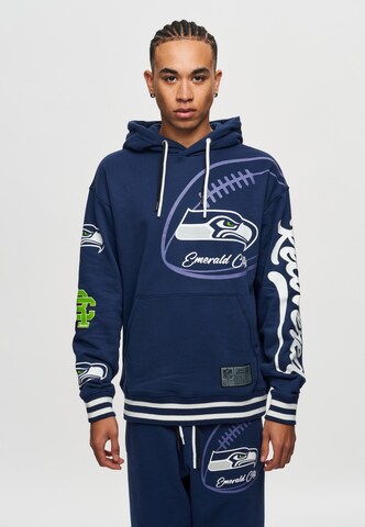 Recovered Kapuzensweatshirt 'NFL Seahawks Emerald City' in Blau: Vorderseite