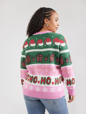 ONLY Carmakoma - Jersey 'CARHOHO X-MAS' en verde