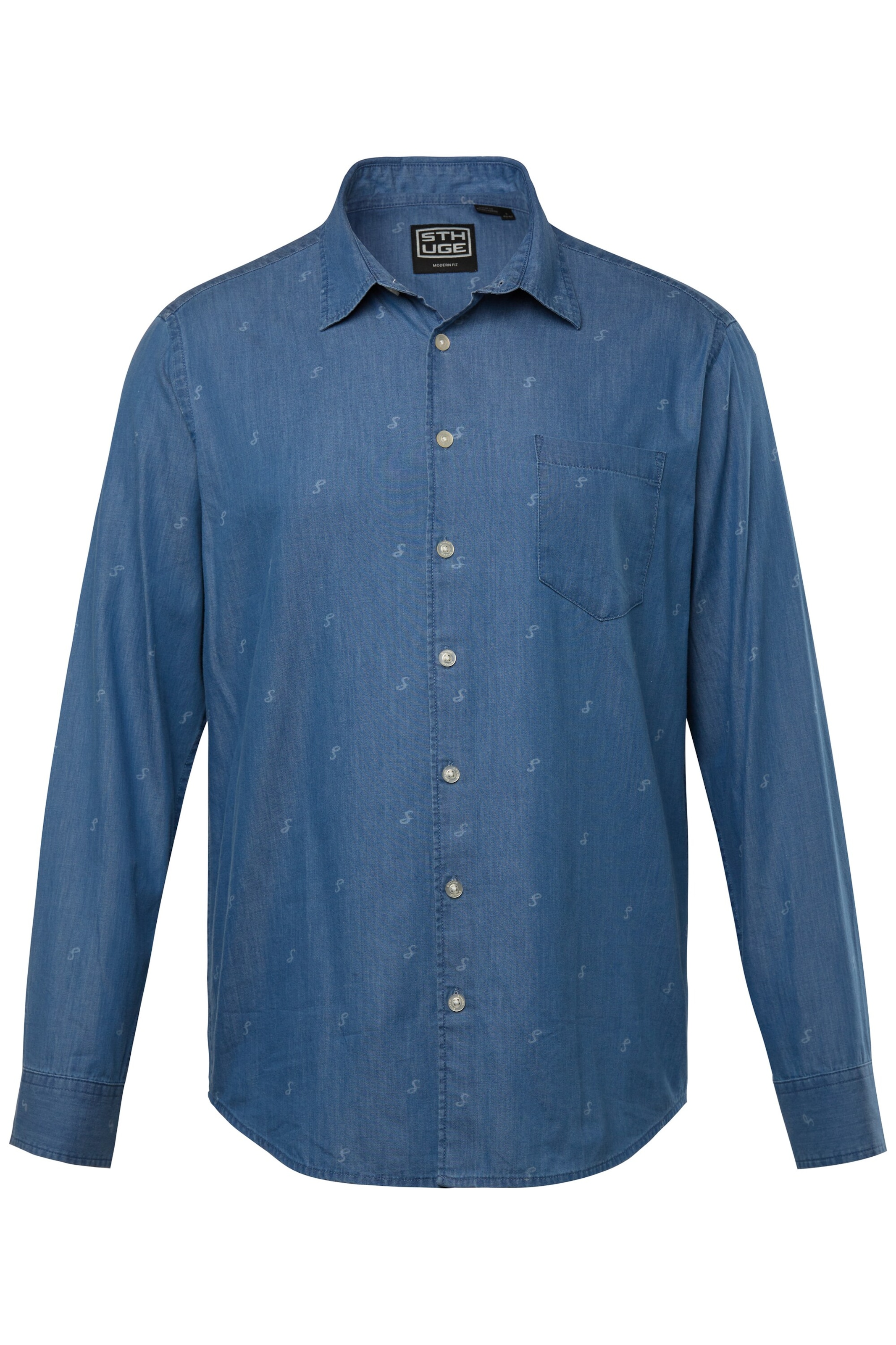 STHUGE Regular Fit Hemd in Blau: Vorderseite