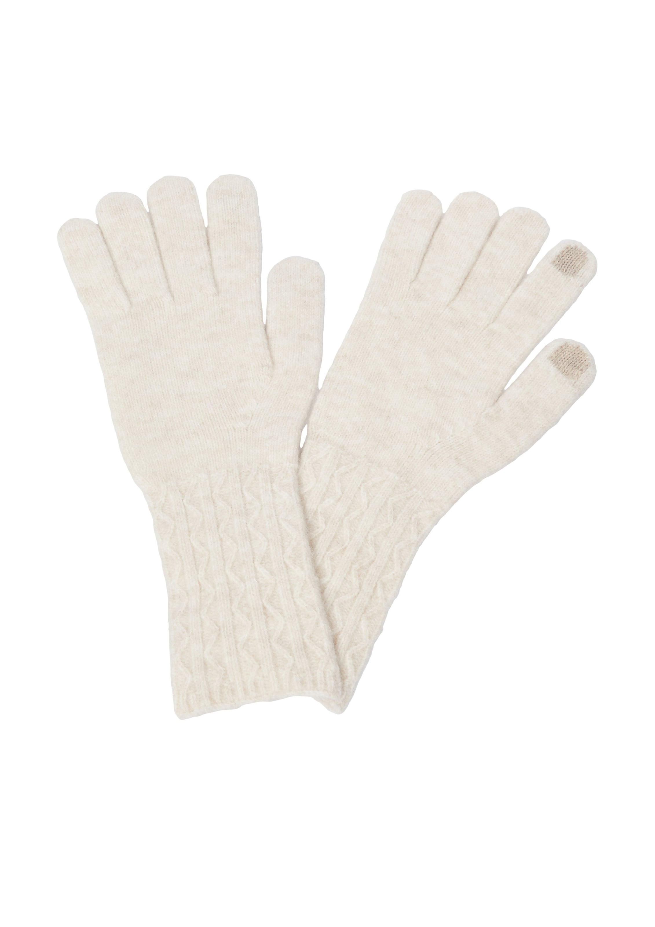 s.Oliver Fingerhandschuhe in Beige: Vorderseite