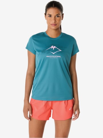 ASICS Shirt 'ASICS Fujitrail Logo SS Top' in Blue: front