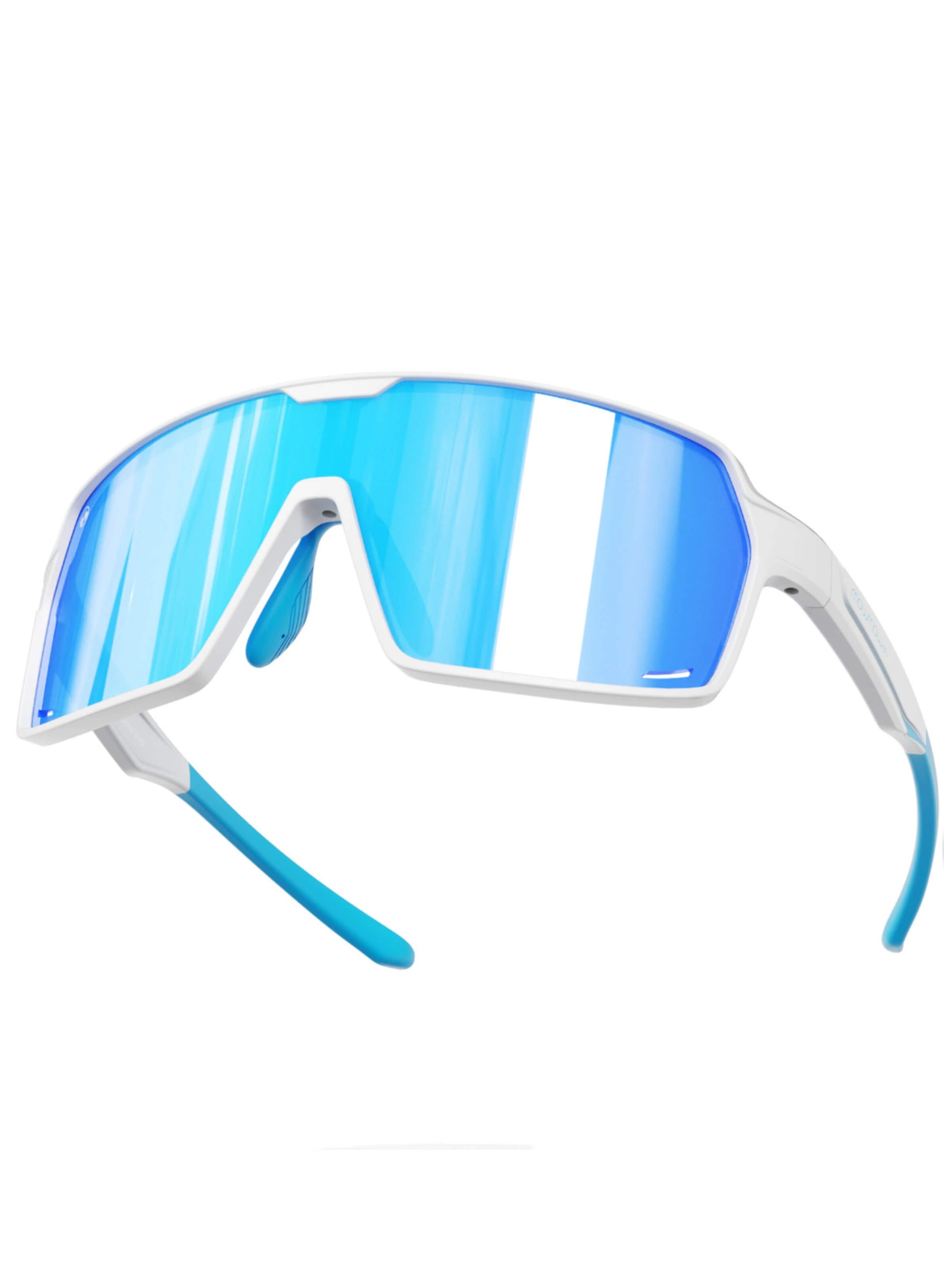 Lunettes de soleil sport 'MowMow Titan Sunglasses - Sports Glasses - Cycling Glasses - Men - Women' Mowmow en bleu : devant