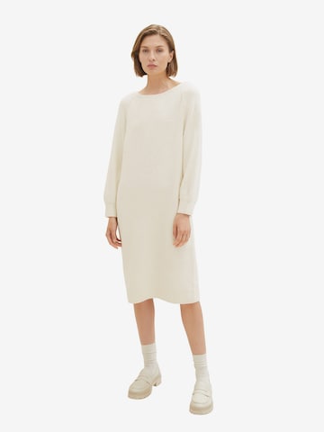 TOM TAILOR Knitted dress in Beige: front