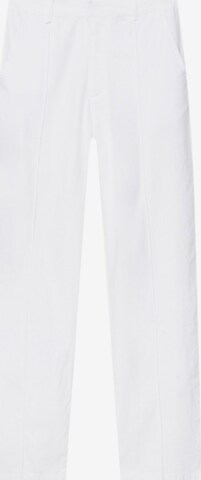 Pull&BearWide Leg/ Široke nogavice Hlače - bijela boja: prednji dio