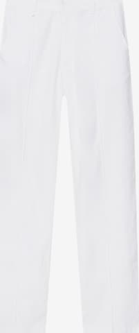 Pull&Bear Wide leg Trousers in White: front