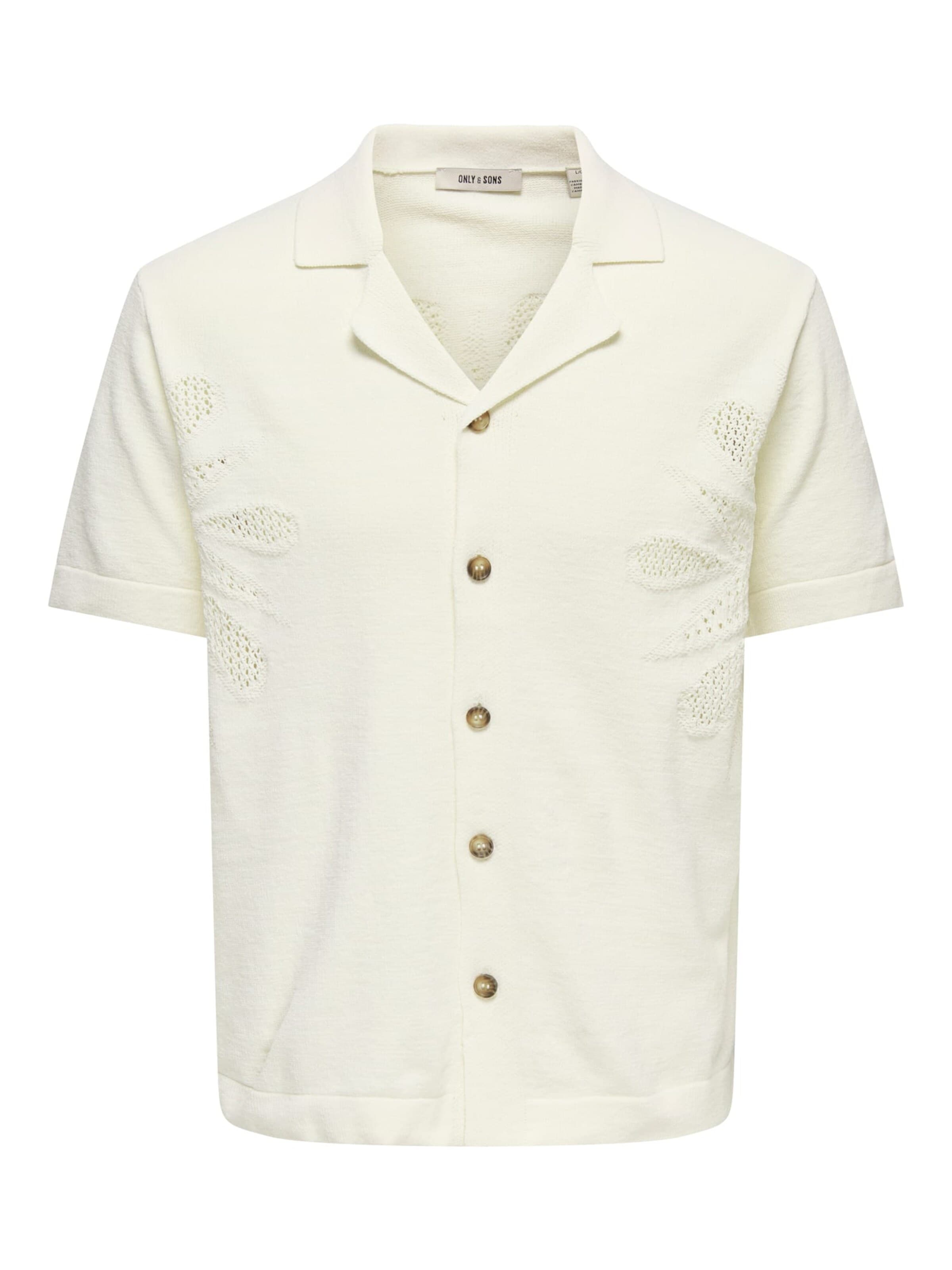 Only & Sons Comfort fit Button Up Shirt 'Jam' in White: front