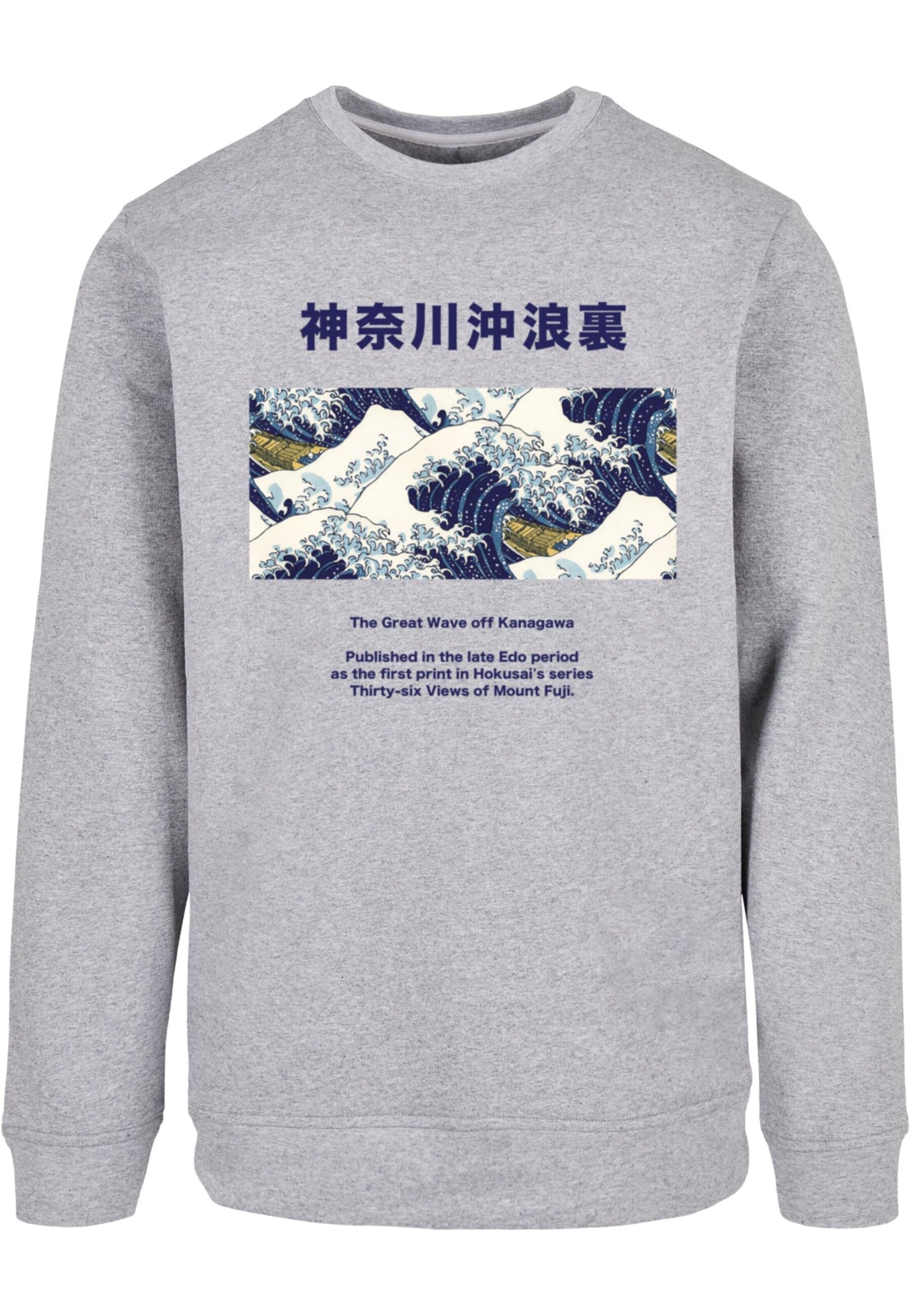 Merchcode Sweatshirt 'APOH - Hokusai 36' in Grau: Vorderseite