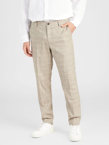 Coupe slim Pantalon chino 'OASIS' SELECTED HOMME en beige : devant