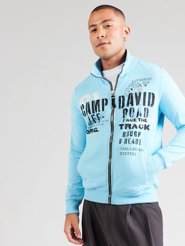 CAMP DAVID - Sudadera con cremallera en azul: frente