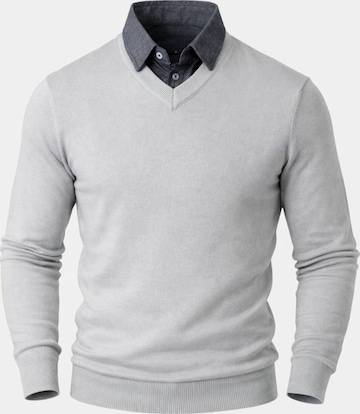 Pullover 'Pantoneclo Men’s Mock Sweater' di PANTONECLO in grigio: frontale