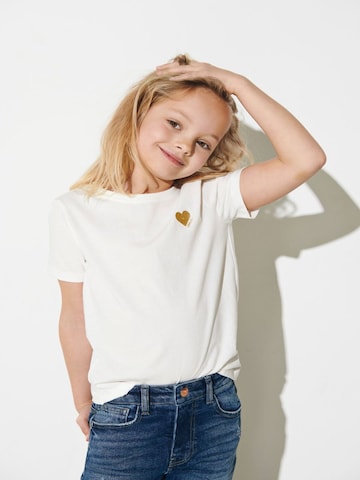 KIDS ONLY T-shirt 'Kita' i vit: framsida