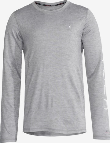 T-Shirt fonctionnel Spyder en gris : devant