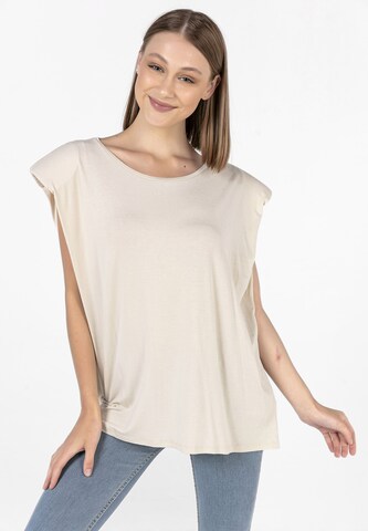 T-shirt Jimmy Sanders en beige : devant
