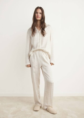 MANGO Pyjamahose 'Samui' in Beige