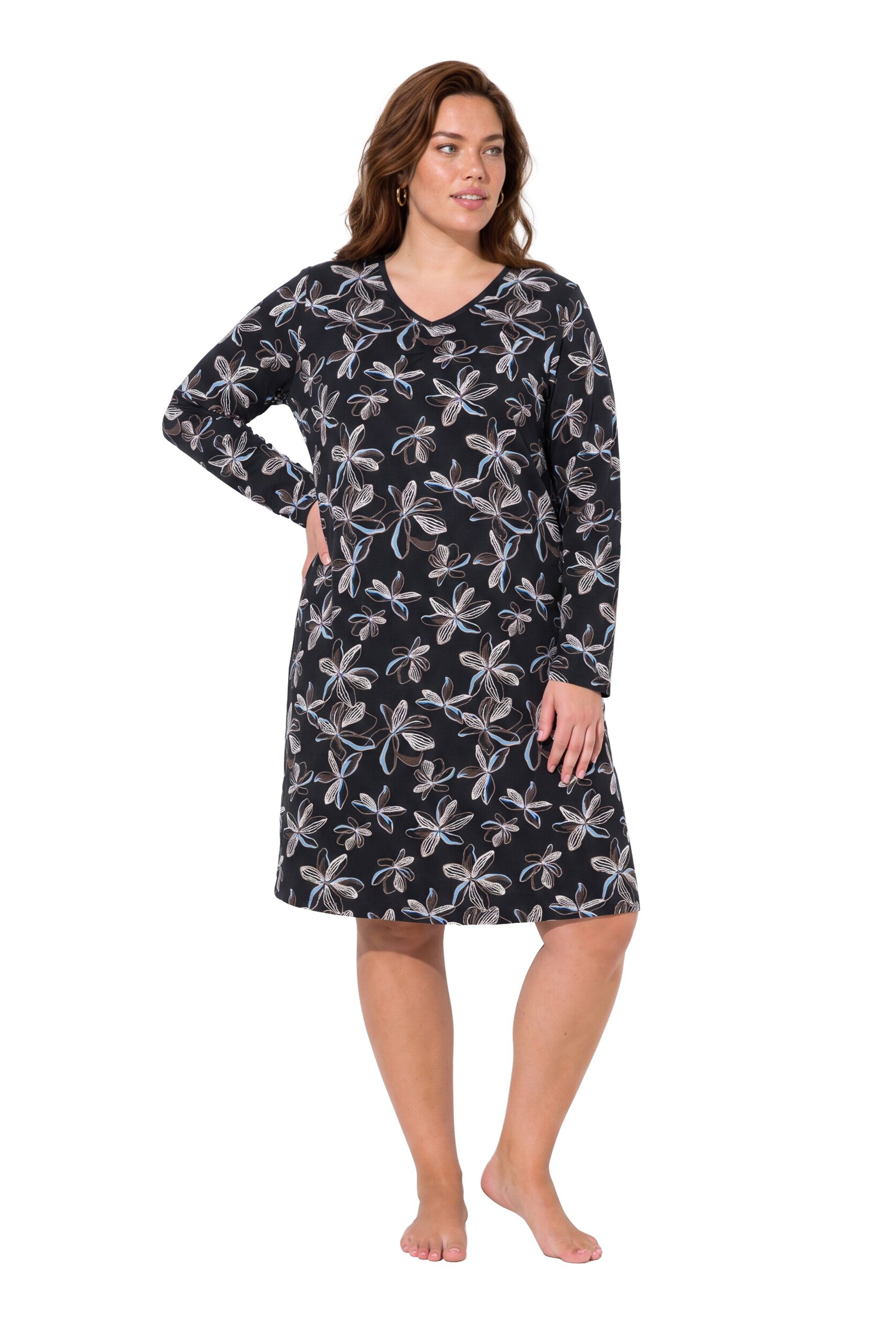 Ulla Popken Nightgown in Black: front