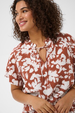 KAFFE CURVE Bluse 'KCEvia' in Braun