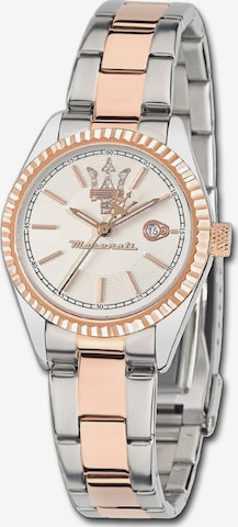 Montre à affichage analogique Maserati en argent : devant