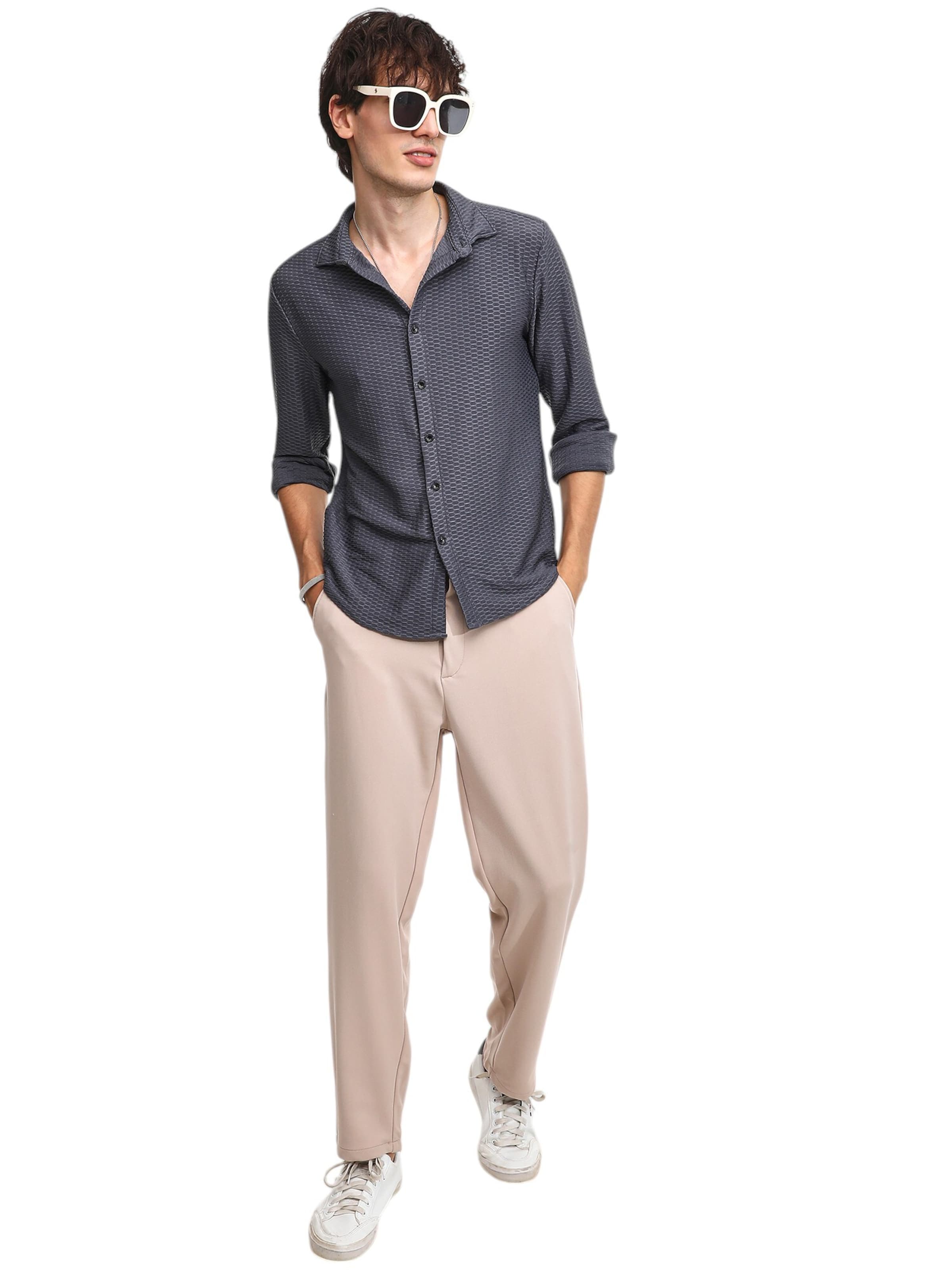 Campus Sutra Regular fit Πουκάμισο ' Wendy ' σε γκρι