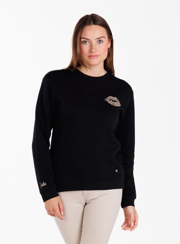 Key Largo - Sudadera ' KISS ' en negro: frente
