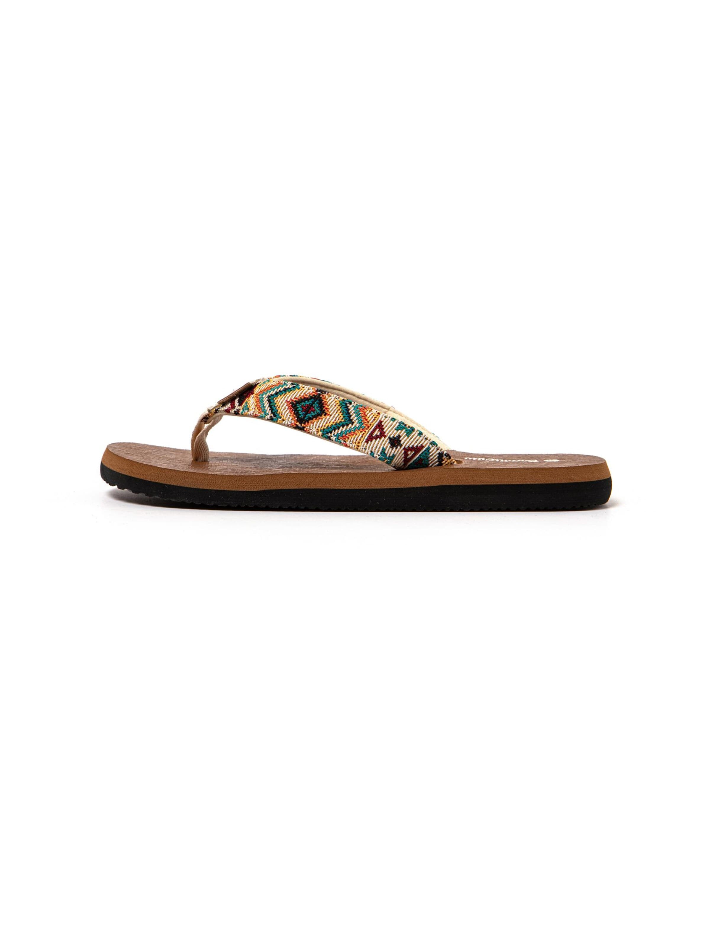 Brasileras Strand-/badschoen 'Inca' in 36 in de kleur Beige / Groen / Donkerrood, Productweergave