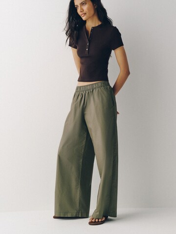 The Set - Pierna ancha Pantalón en beige