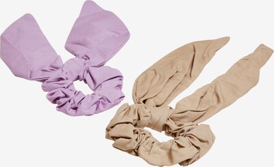 Urban Classics Haarband  'Scrunchies' in beige / lila, Produktansicht