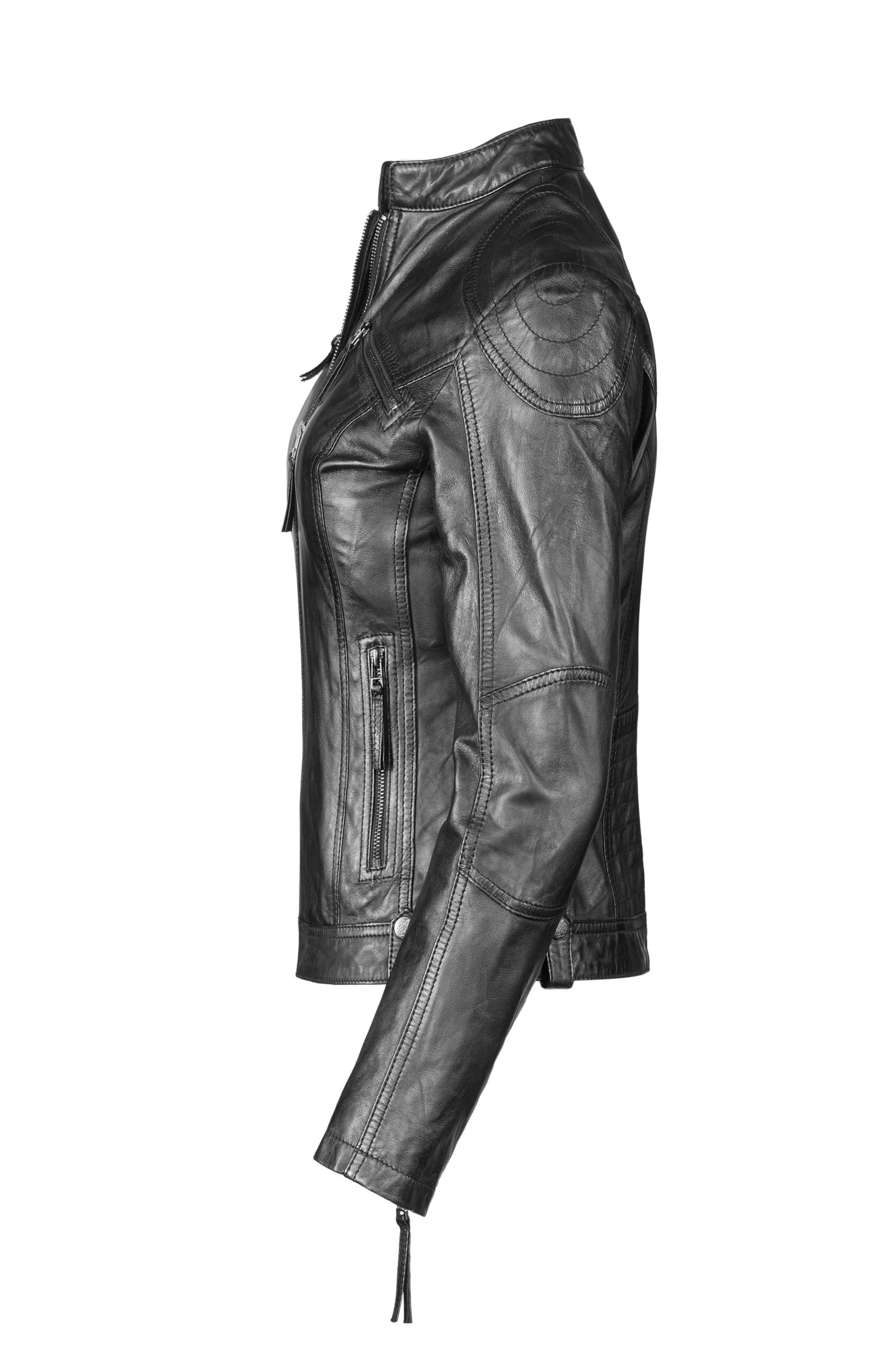Apple of Eden Lederjacke AOE-142 in Schwarz