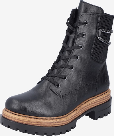 Rieker Botines con cordones en negro, Vista del producto