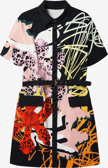 Desigual Robe-chemise 'M. Christian Lacroix' en jaune / rose / rouge sang / noir, Vue avec produit