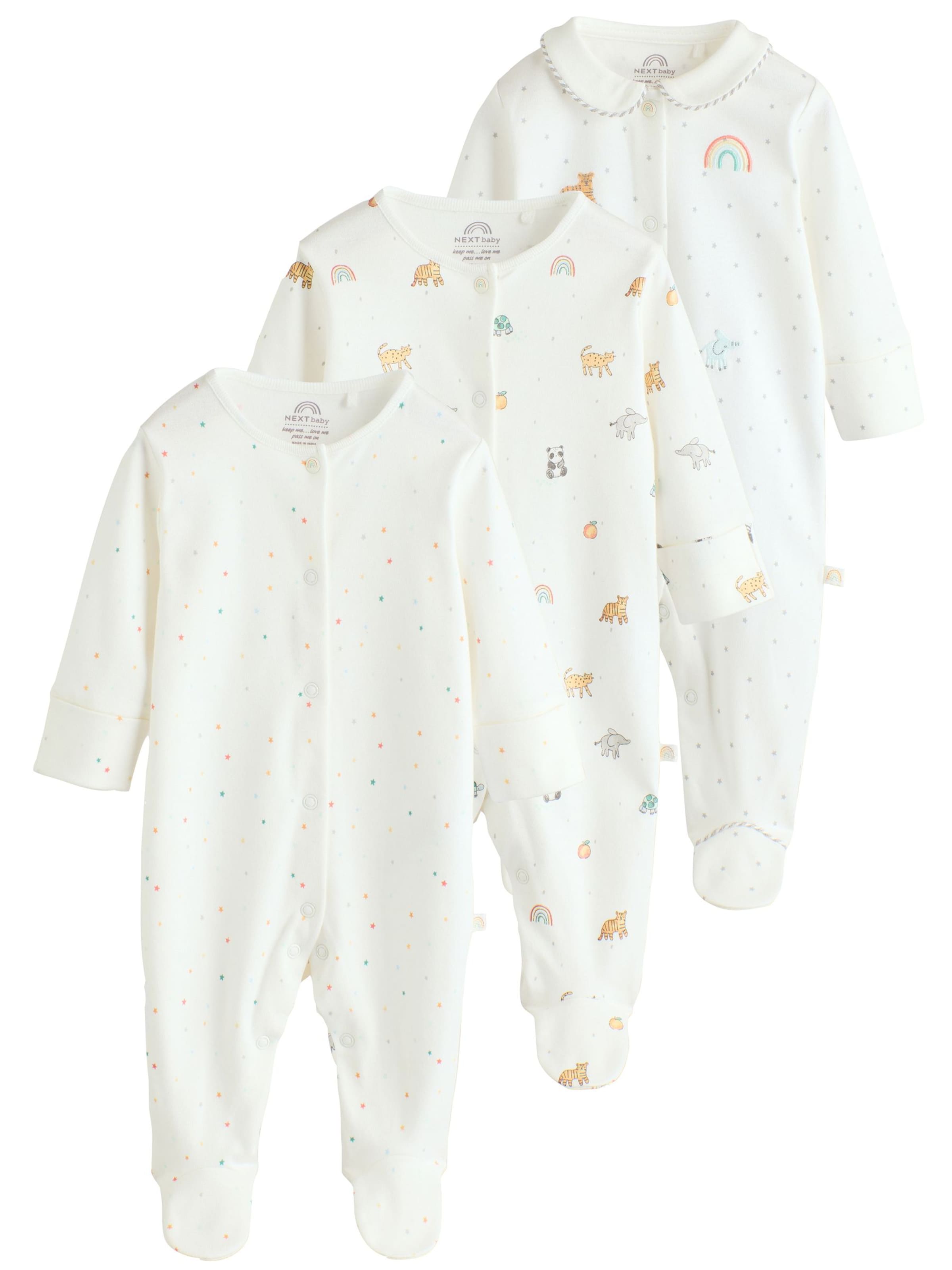 Pijamale de la Next pe alb: față