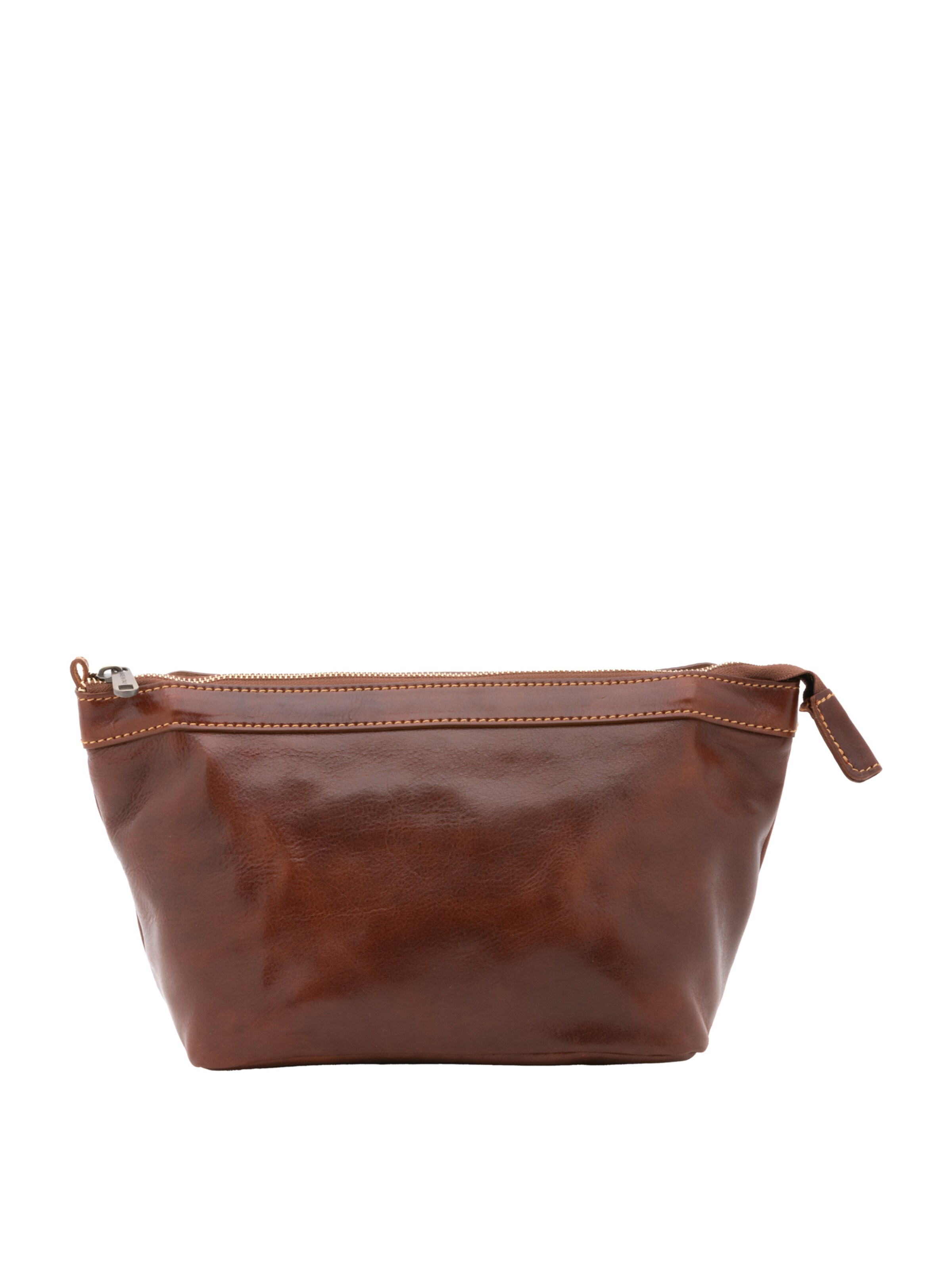 Pochette 'Pochette in vera pelle con zip - I Fratelli' di I Fratelli in marrone: frontale