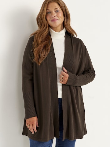 Cellbes of Sweden Gebreid vest in Bruin: voorkant