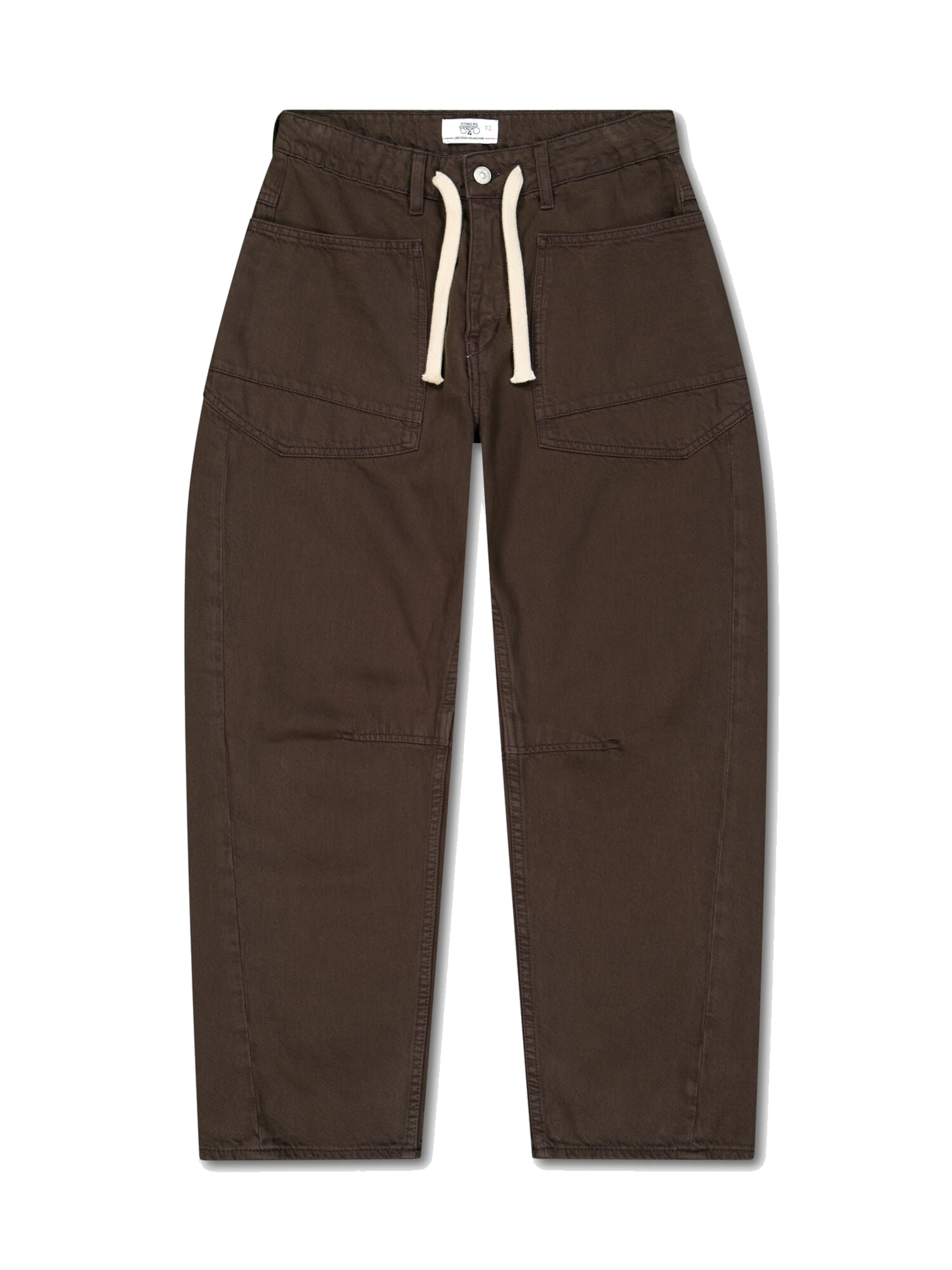 Le Temps Des Cerises Loosefit Jeans in Bruin: voorkant