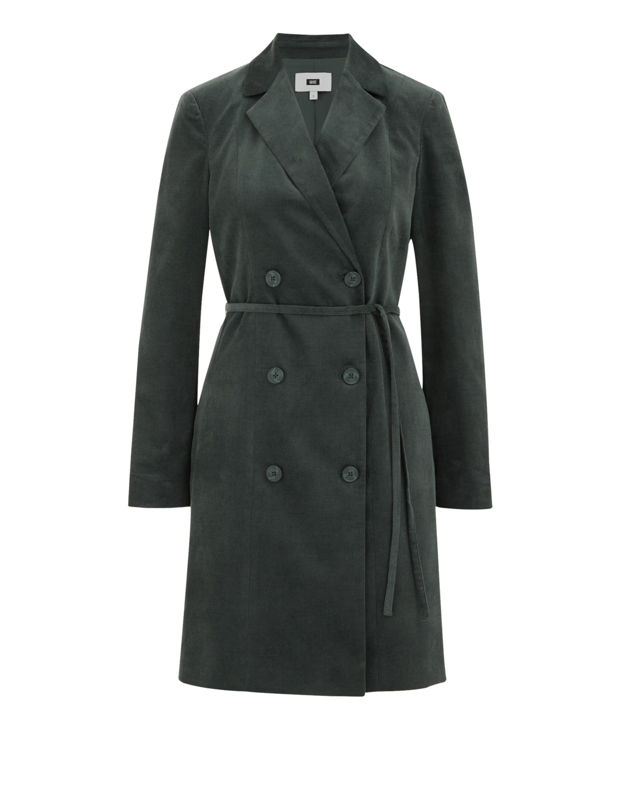 WE Fashion Přechodný kabát – zelená: přední strana