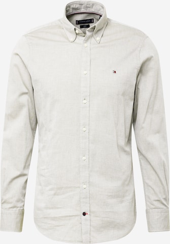 Coupe slim Chemise 'ROYAL' Tommy Hilfiger Tailored en gris : devant