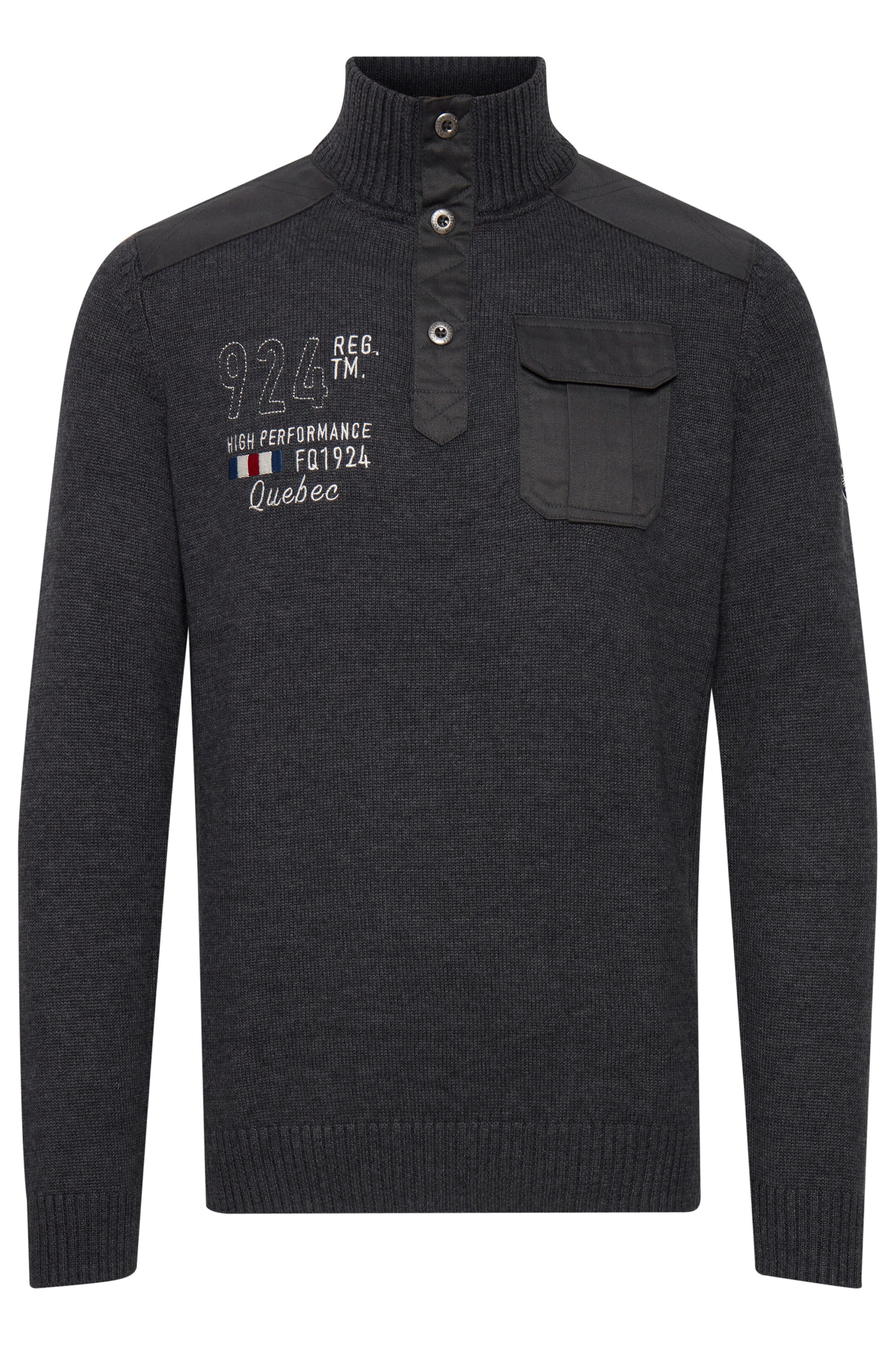 FQ1924 Trui 'ERLONG' in Zwart: voorkant