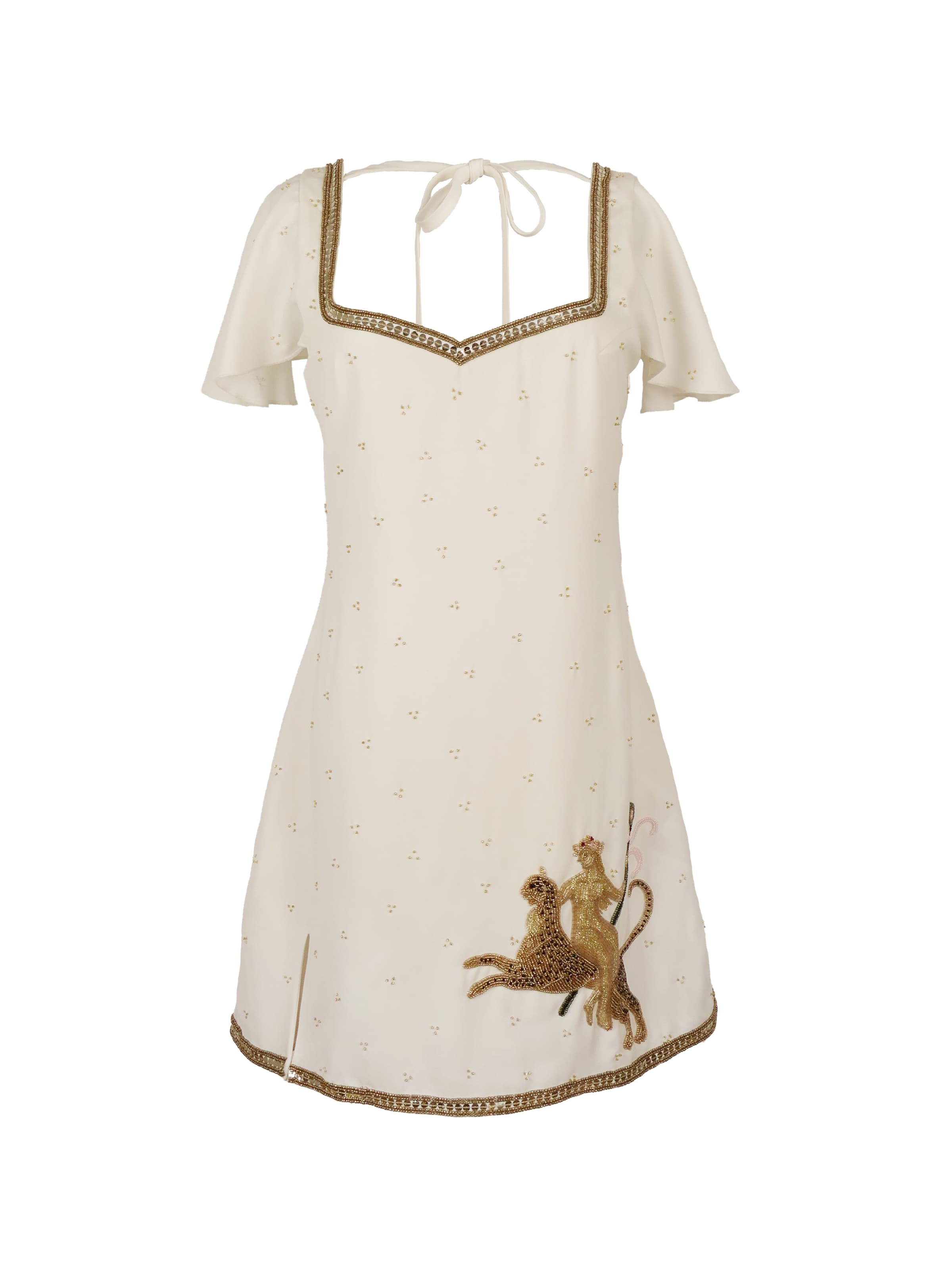 Laura Slings Cocktailjurk 'The Mystiques' in Wit: voorkant