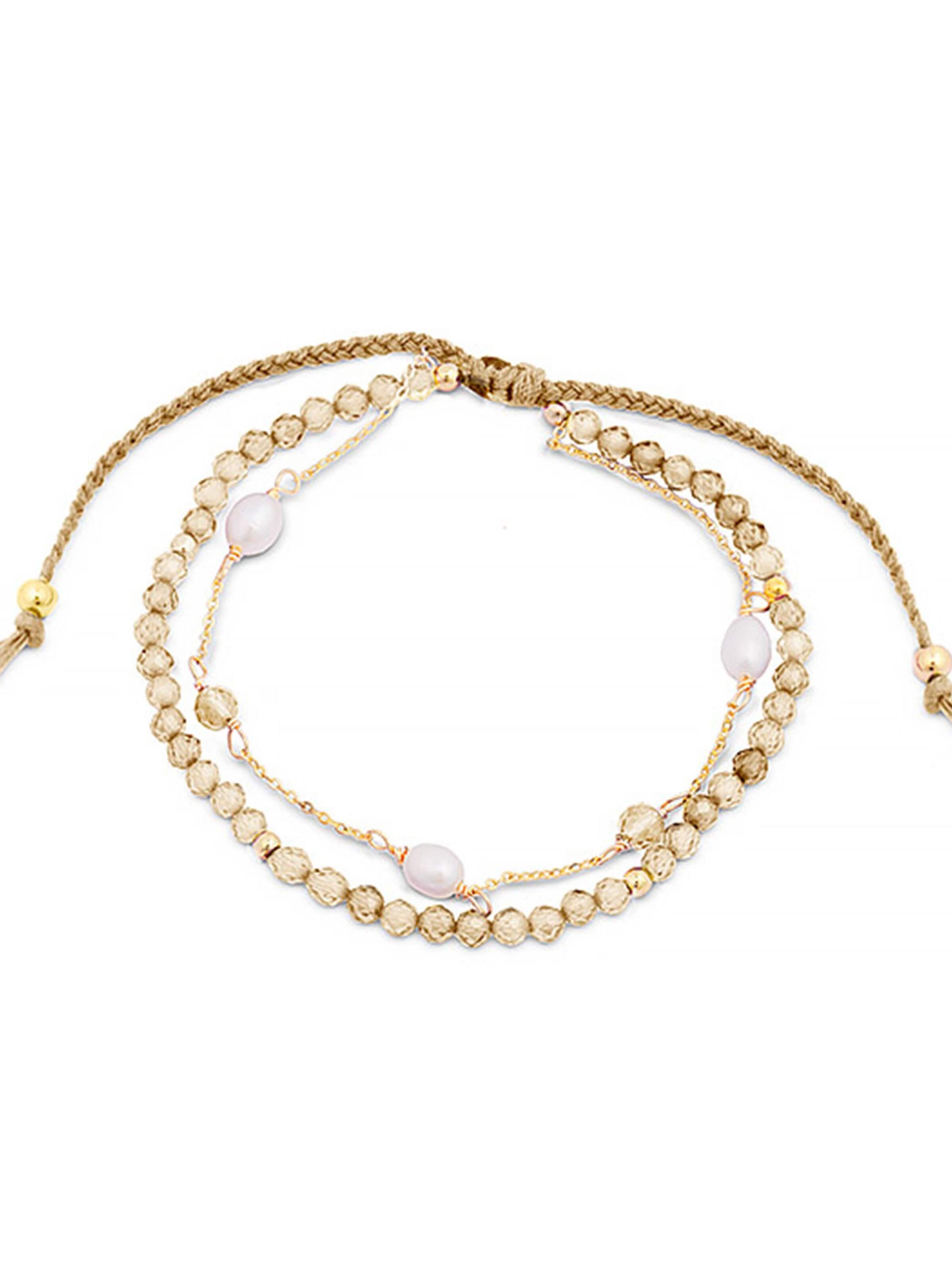 Luxenter Bracelet 'Athat' in Beige: front