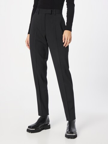 Calvin Klein - Tapered Pantalón de pinzas en negro: frente