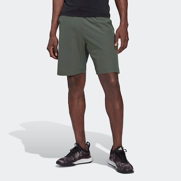 ADIDAS PERFORMANCE Workout Pants in Green: front