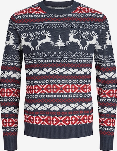 JACK & JONES Neulepaita 'JJXMAS FROSTY' värissä yönsininen / punainen / valkoinen, Tuotenäkymä