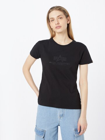 ALPHA INDUSTRIES - Camiseta en negro: frente