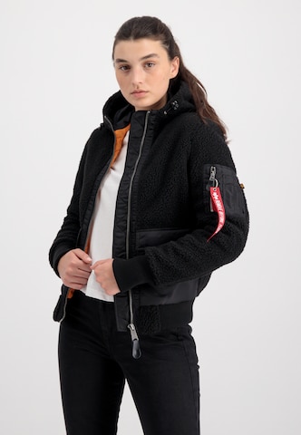 ALPHA INDUSTRIES Prehodna jakna | črna barva: sprednja stran