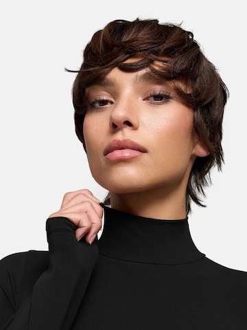 cfab Formujúce body 'Clean Longsleeve Turtleneck Sculpting Bodysuit with Slip' - Čierna