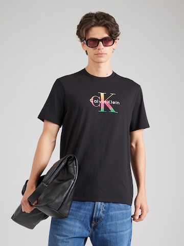 Regular T-Shirt 'Pride' Calvin Klein Jeans en noir : devant