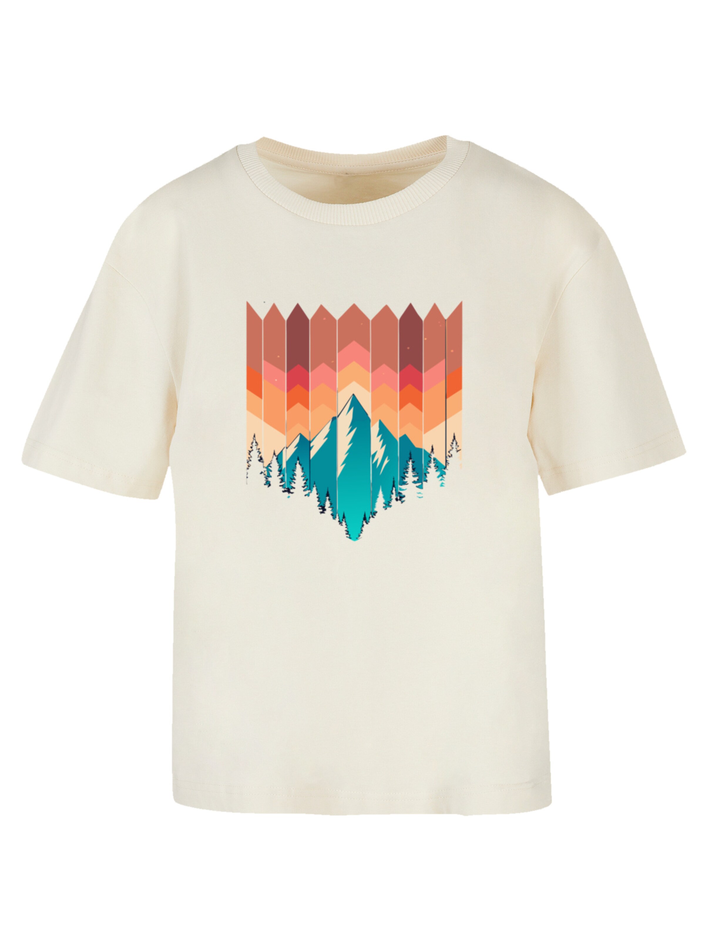 F4NT4STIC Shirt 'Geometric Mountain Sunset' in Beige: front