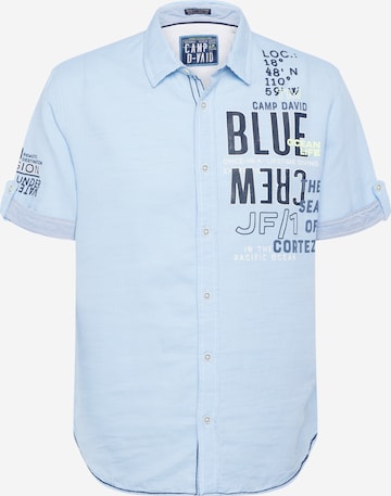 CAMP DAVID Regular fit Button Up Shirt in Blue: front