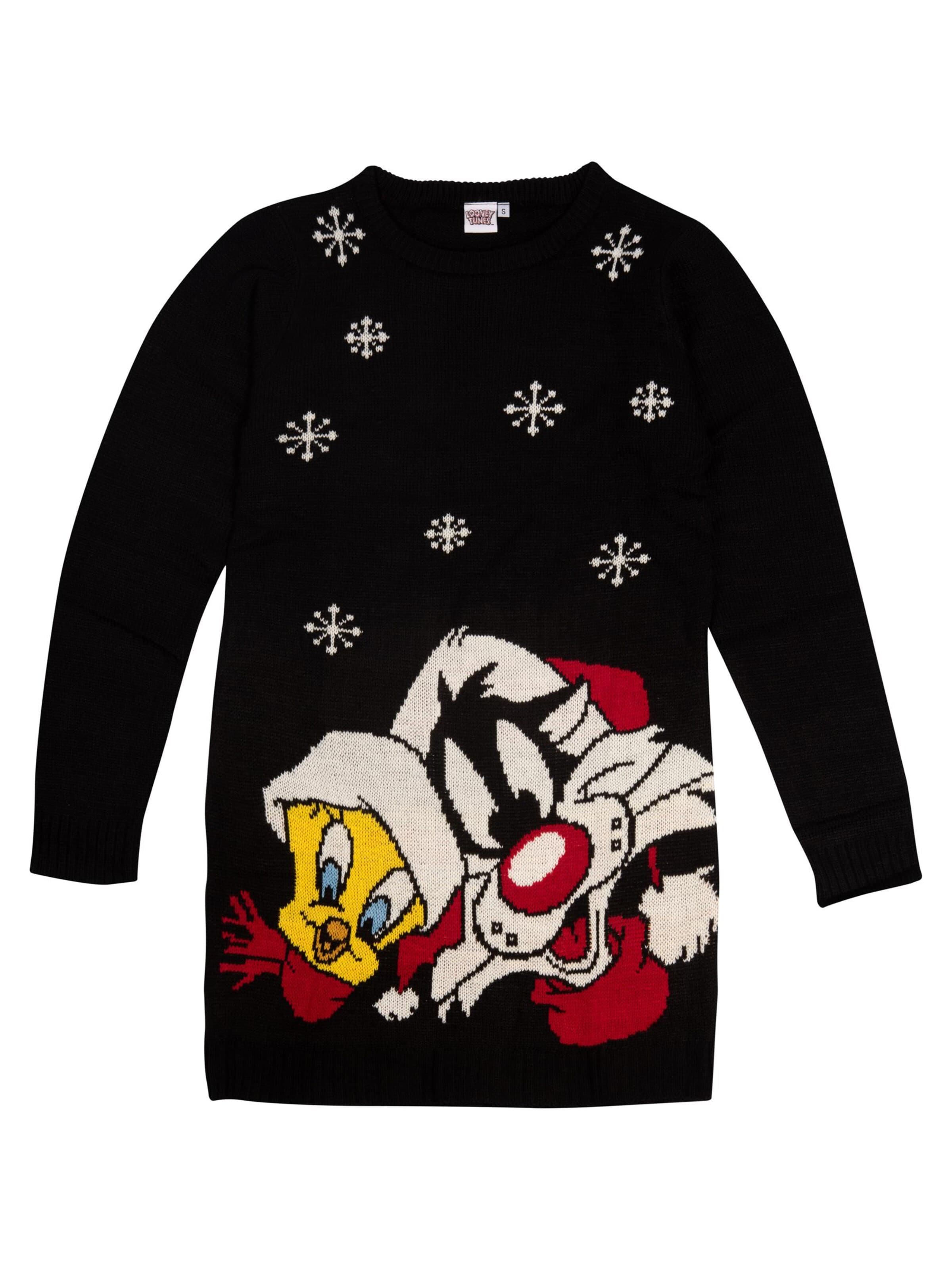 Looney Tunes Knit dress 'Sylvester und Tweety' in Black